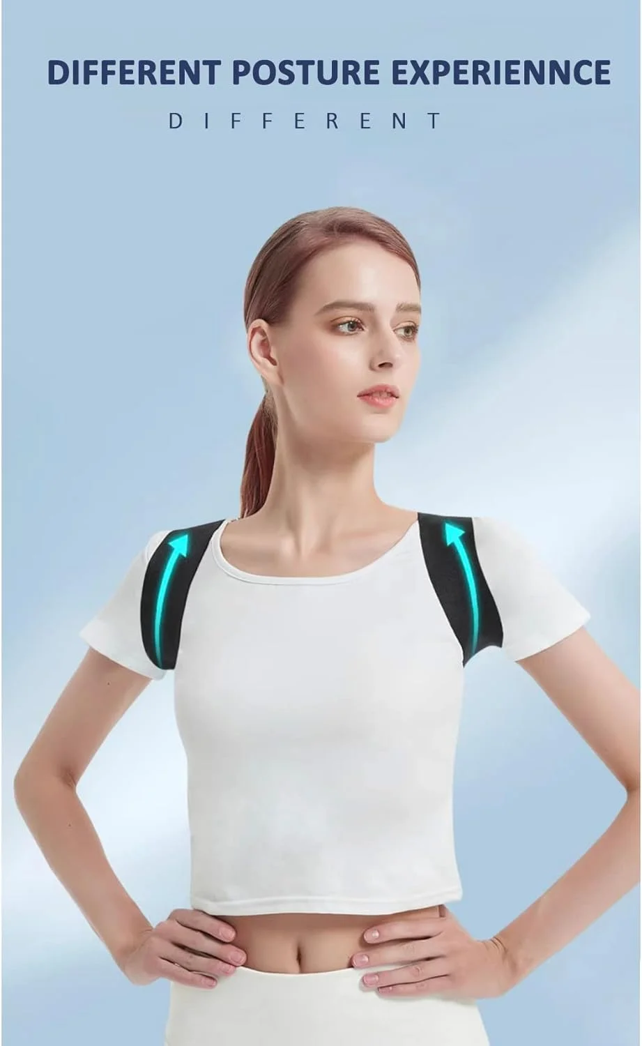 پشتیبانی صاف از کمر، اصلاح کننده وضعیت بدن برای آقایان و بانوان، اصلاح کننده وضعیت بدن، بریس برای آقایان و بانوان، مشکی، M