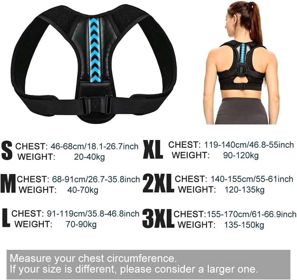 کمربند اصلاح کننده وضعیت بدن ویرویا، طبی، قابل تنظیم برای ترقوه، ستون فقرات، شانه، کمری، مناسب آقایان و بانوان، جهت اصلاح وضعیت بدن، سلامتی و ریلکسیشن (رنگ: آبی، مدل A، سایز: L) با کیفیت