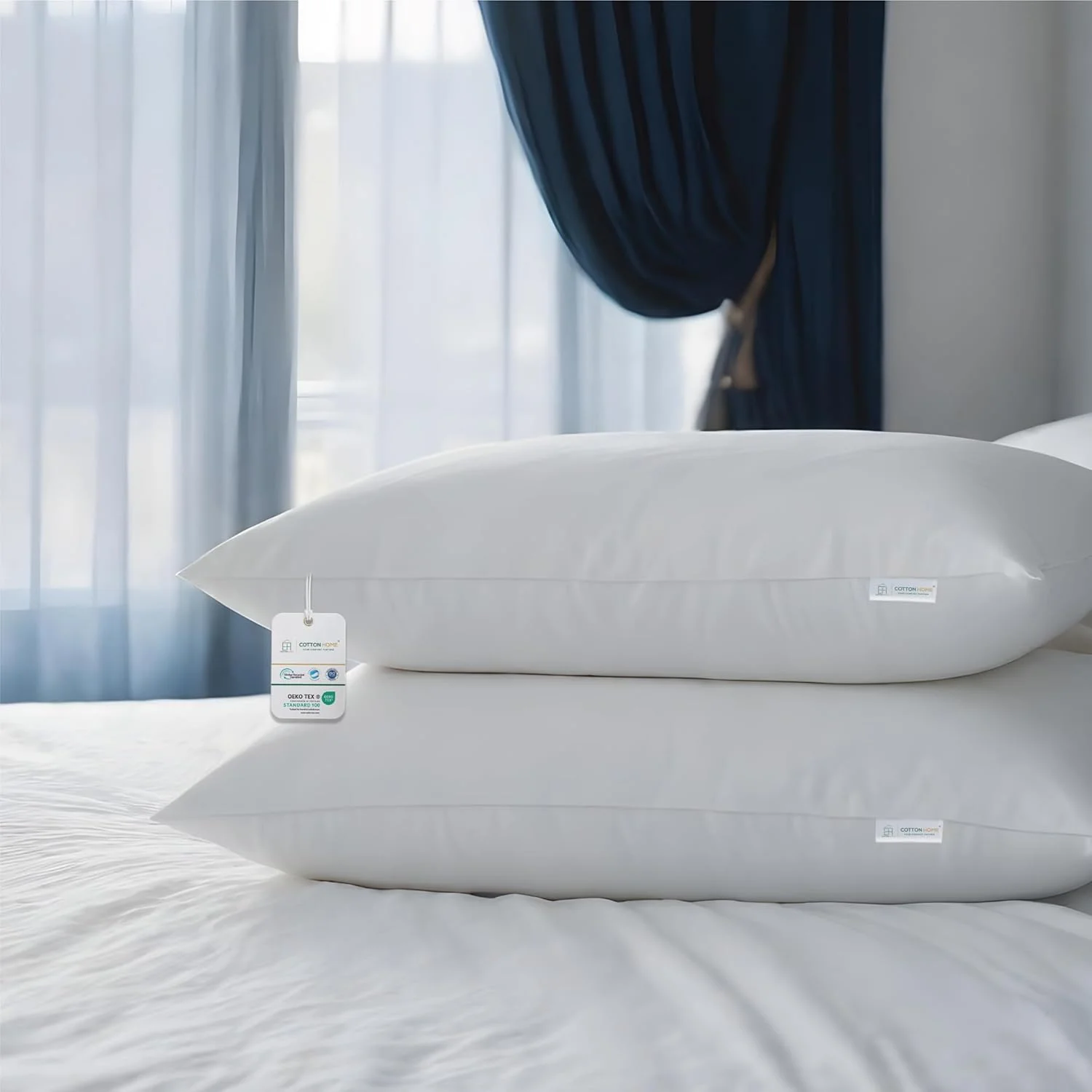 بالش خواب پنبهای هوم مدل Comfort، ابعاد 48 در 70 سانتیمتر، بالش میکروفایبر استاندارد برای خواب، مناسب برای خواب پهلو، نرم و لطیف، حس لوکس هتل (سفید) بسته 2 عددی بالش خواب پنبهای هوم مدل Comfort، ابعاد 48 در 70 سانتیمتر، بالش میکروفایبر استاندارد برای خواب، مناسب برای خواب پهلو، نرم و لطیف، حس لوکس هتل (سفید) بسته 2 عددی