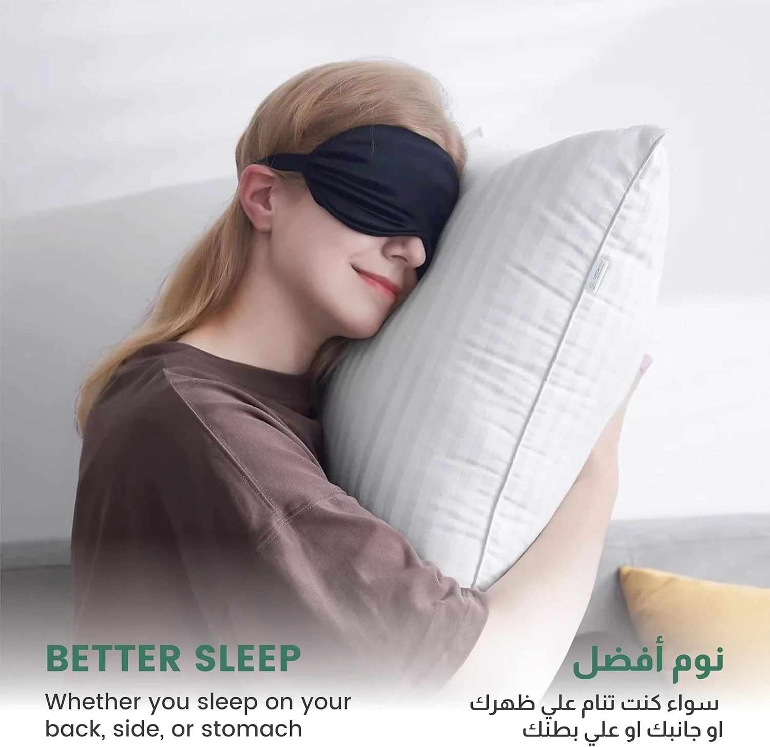 بالش راه راه فوق العاده نرم پنبه ای، سایز استاندارد 40x60 سانتی متر، سبک وزن، مناسب خوابیدن به پشت، کیفیت هتلی