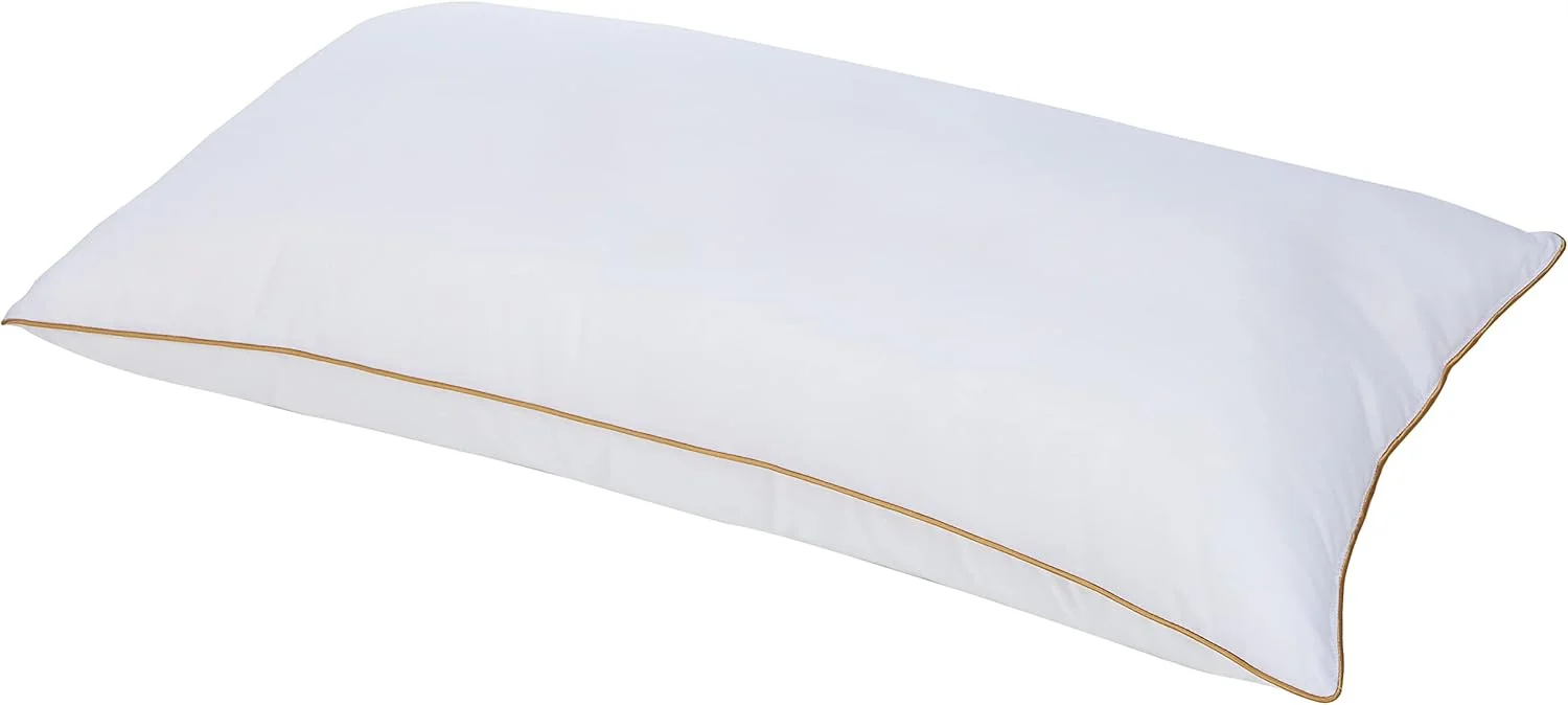 بالش پنبهای خانگی مدل Rucklier Gold Cord، ابعاد 50 در 90 سانتیمتر، بالش سبک وزن با خط طلایی، بالش تک لبه، بسیار نرم و لطیف، بالش تخت خواب قابل تنفس (سفید) - یک عدد بالش پنبهای خانگی مدل Rucklier Gold Cord، ابعاد 50 در 90 سانتیمتر، بالش سبک وزن با خط طلایی، بالش تک لبه، بسیار نرم و لطیف، بالش تخت خواب قابل تنفس (سفید) - یک عدد