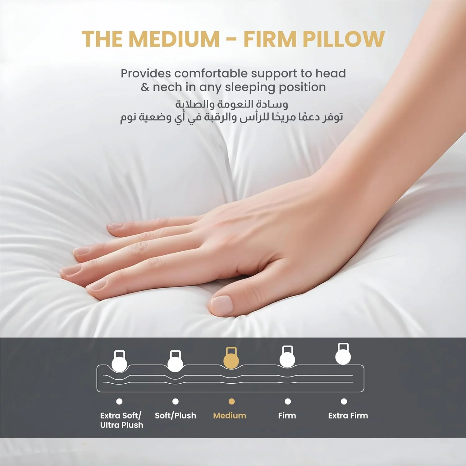 بالش پنبه ای خانگی با سفتی متوسط، طول 50 سانتی متر در عرض 75 سانتی متر، سفید، کامل بالش پنبه ای خانگی با سفتی متوسط، طول 50 سانتی متر در عرض 75 سانتی متر، سفید، کامل