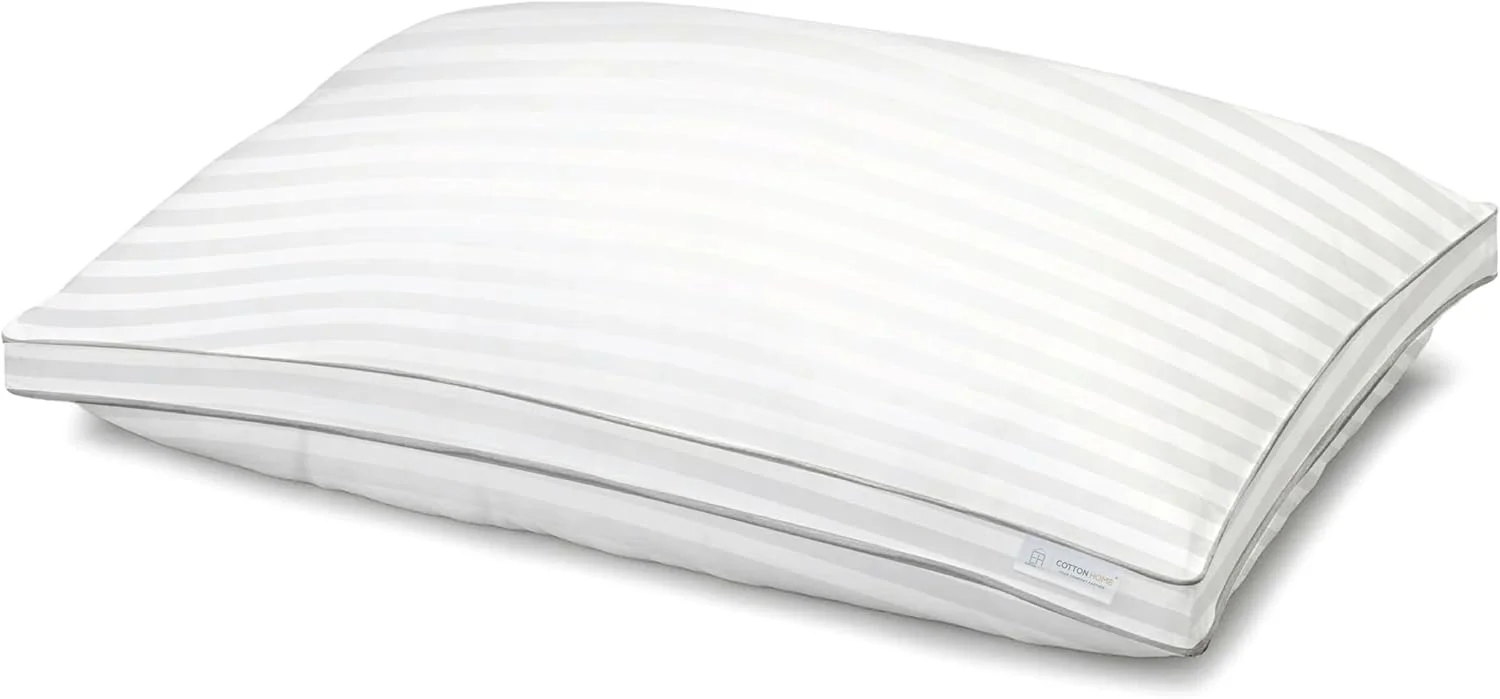 بالش راه راه پنبه ای خانگی، سایز استاندارد 50x70 سانتی متر، بالش تخت خواب برای خوابیدن، بالش لبه دار برای خوابیدن به پشت، شکم یا پهلو، بالش هتلی با الیاف جایگزین پر