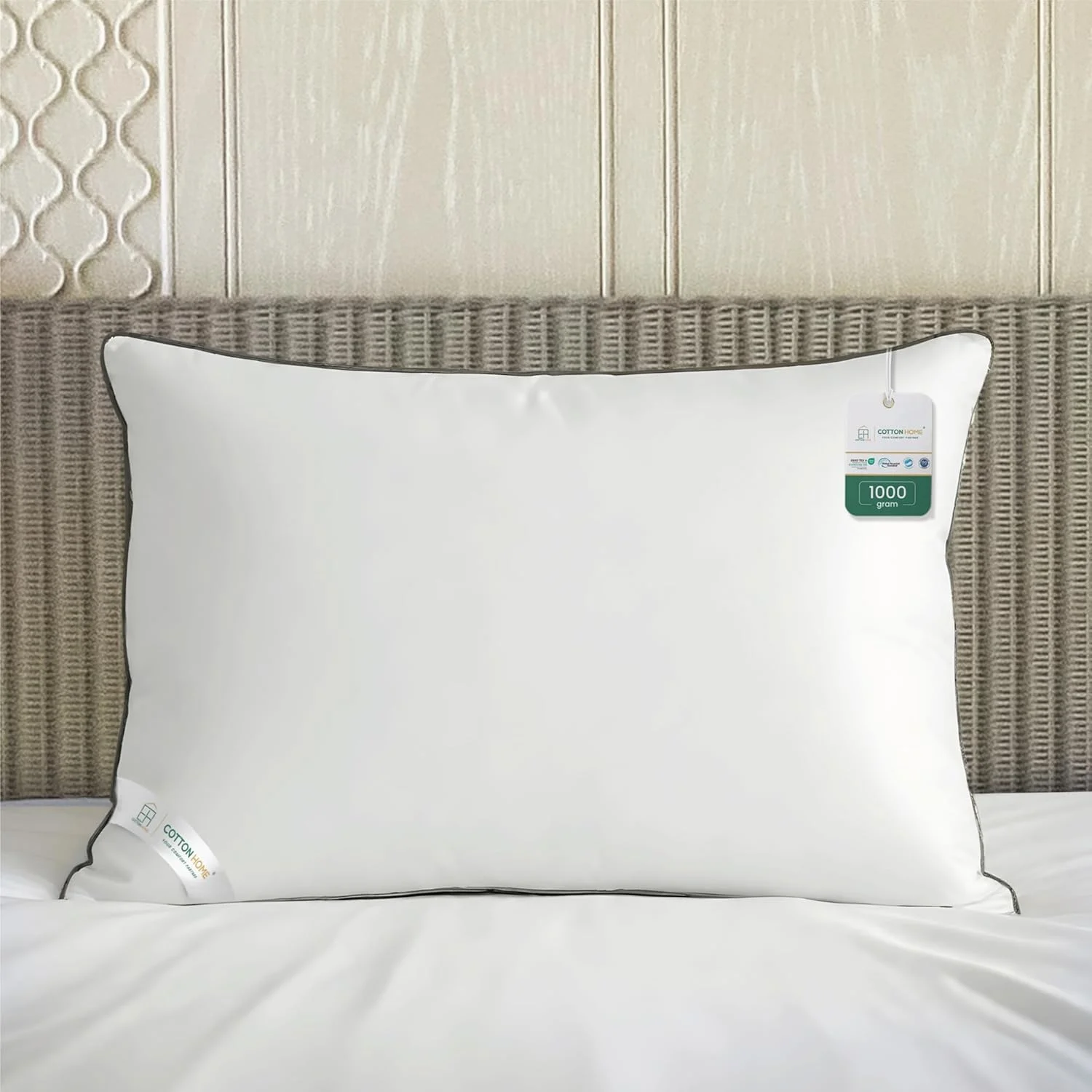 بالش طنابی مشکی پنبه هوم مدل Royal Angler، ابعاد 50 در 75 سانتی متر، بسیار نرم، لطیف و تنفس پذیر (سفید) - تک عددی