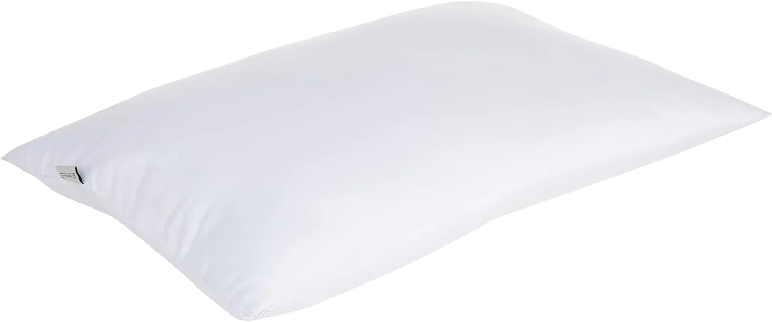 بالش خانگی پنبه ای نرم 50X70 سانتی متر با بند خاکستری 50X75 سانتی متر، بالش خواب تخت خواب جایگزین پر، بالش استاندارد خواب، بالش های بسیار نرم (سفید) - 1100 گرم