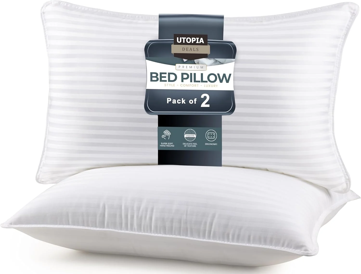 بالش های تخت خواب اتوپیا برای خواب سایز کینگ، ست 2 عددی، کیفیت هتل خنک کننده، برای خوابندگان به پشت، شکم یا پهلو