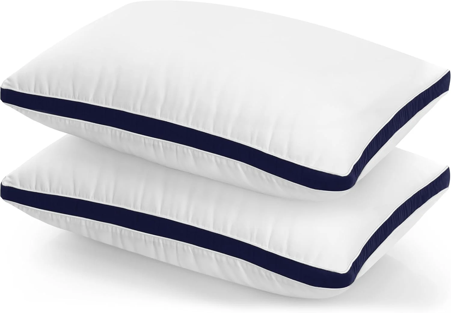 بالش های یوتوپیا بدینگ، بسته 2 عددی، سایز استاندارد، (سرمه ای) بالش های با کیفیت هتلی، پارچه برس خورده، بالش تخت خواب برای خوابندگان به پشت، شکم یا پهلو - 50 × 75 سانتی متر