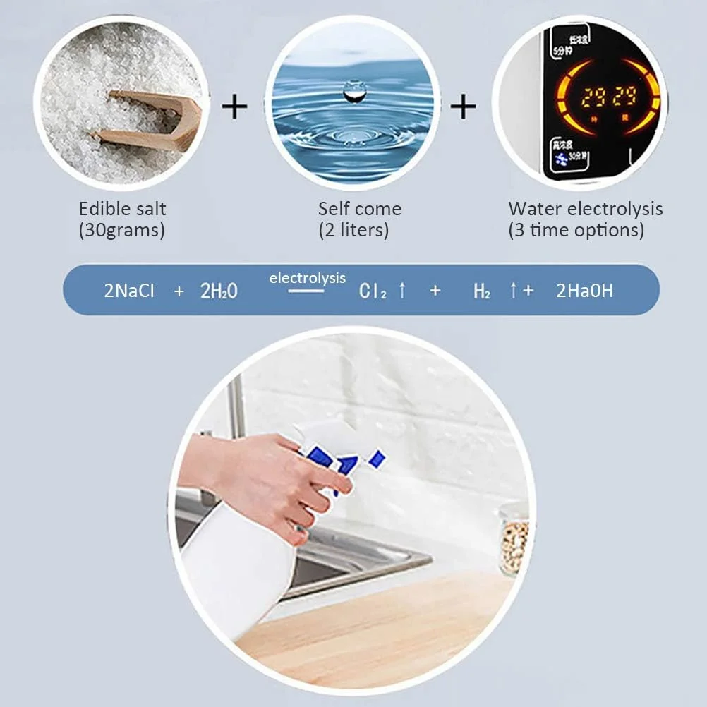 دستگاه تولید محلول ضدعفونی کننده خانگی 2000 میلی لیتری، مناسب برای خانه/دفتر/کارخانه/کارگاه با محلول نمکی فیزیولوژیکی دستگاه تولید محلول ضدعفونی کننده خانگی 2000 میلی لیتری، مناسب برای خانه/دفتر/کارخانه/کارگاه با محلول نمکی فیزیولوژیکی