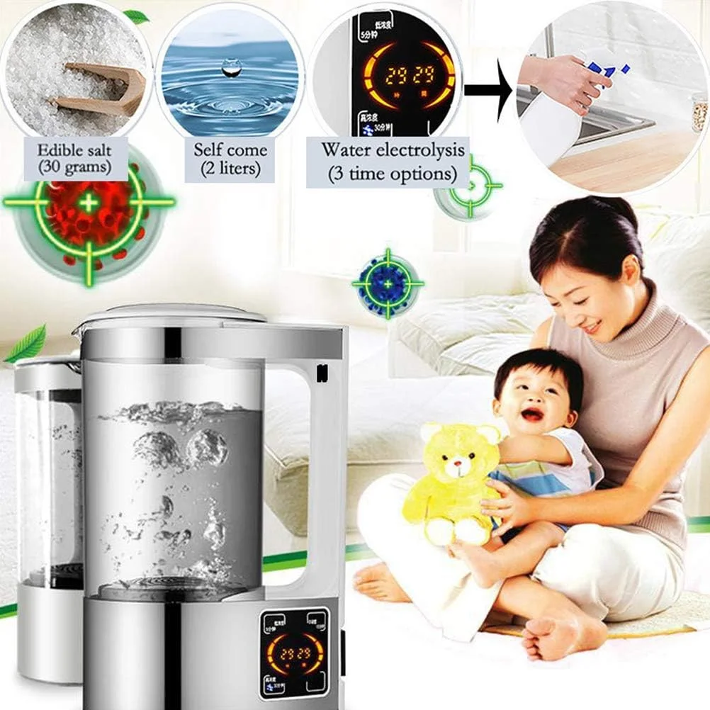 دستگاه تولید محلول ضدعفونی کننده خانگی 2000 میلی لیتری، مناسب برای خانه/دفتر/کارخانه/کارگاه با محلول نمکی فیزیولوژیکی دستگاه تولید محلول ضدعفونی کننده خانگی 2000 میلی لیتری، مناسب برای خانه/دفتر/کارخانه/کارگاه با محلول نمکی فیزیولوژیکی