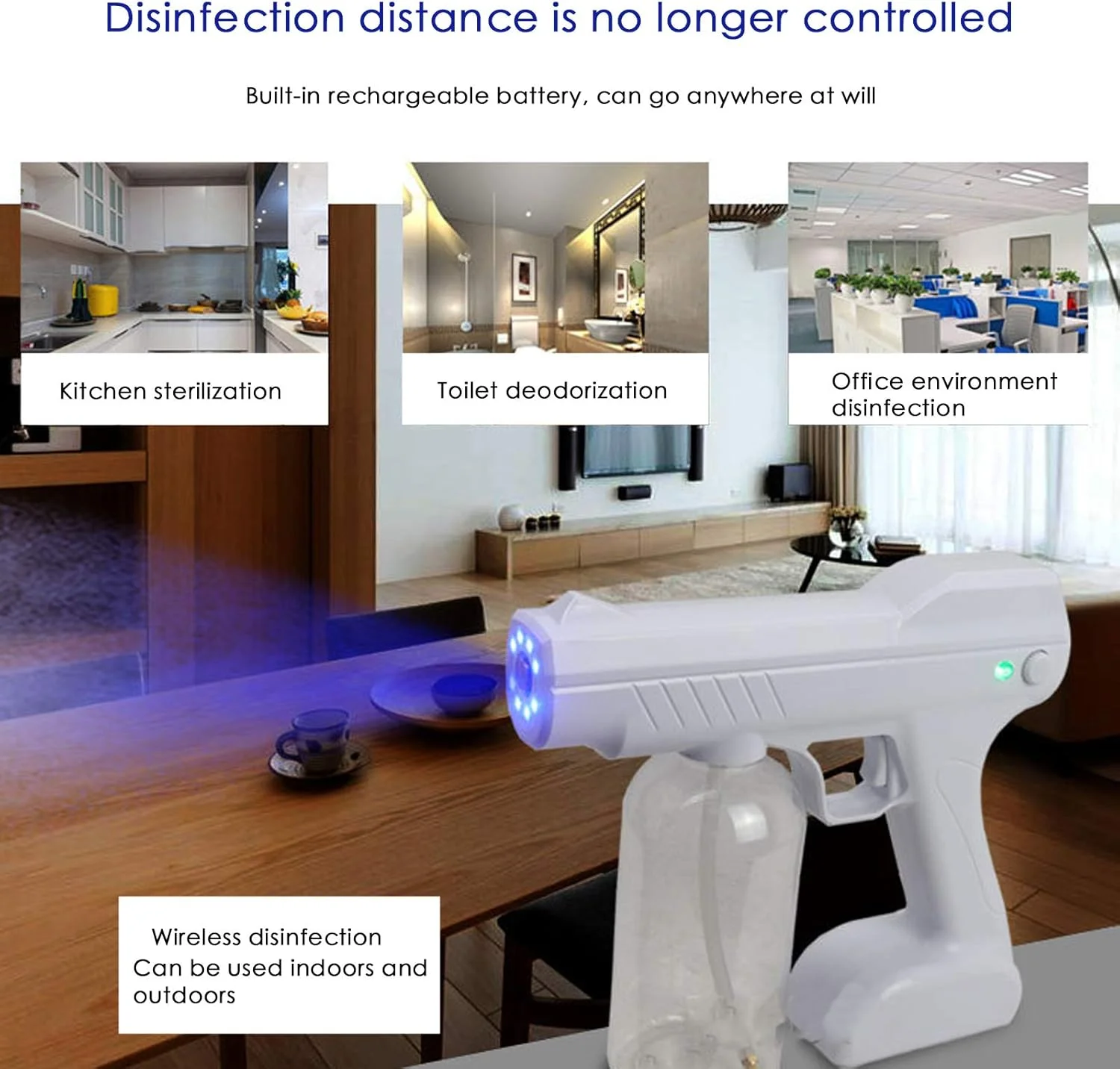 دستگاه ضدعفونی کننده دستی قابل حمل، مه پاش ULV دستی بی سیم قابل شارژ برای هتل، رستوران، خانه، اداره، بیمارستان دستگاه ضدعفونی کننده دستی قابل حمل، مه پاش ULV دستی بی سیم قابل شارژ برای هتل، رستوران، خانه، اداره، بیمارستان