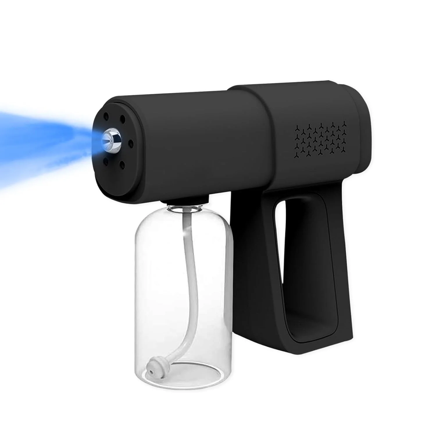 دستگاه مه پاش ضدعفونی کننده حرفه ای، تفنگ اسپری ذرات ریز بی سیم 380 میلی لیتری، مه پاش نور آبی برای ضدعفونی بدون لمس ((مشکی)) دستگاه مه پاش ضدعفونی کننده حرفه ای، تفنگ اسپری ذرات ریز بی سیم 380 میلی لیتری، مه پاش نور آبی برای ضدعفونی بدون لمس ((مشکی))