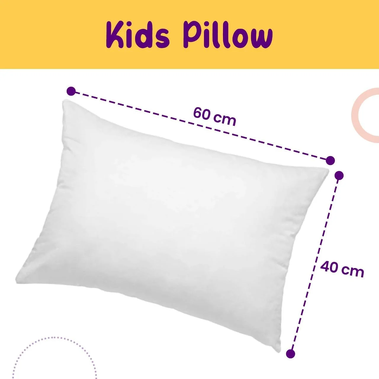 بالش کودک نوپا برای خواب، 1 عدد، 40x60 سانتی متر، بالش نرم و لطیف برای پشتیبانی مطلوب، سفید