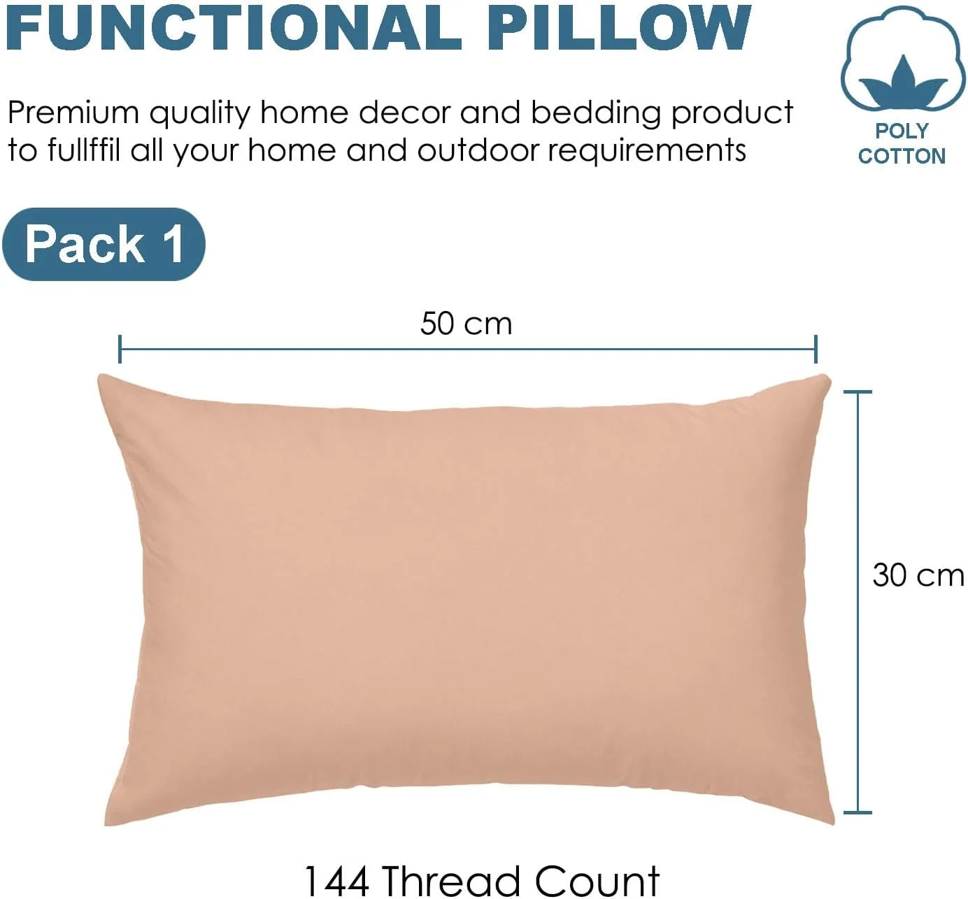 بالش خواب، ست هلویی تک عددی، بالش های حمایتی با الیاف توخالی بسیار نرم، بالش های با کیفیت هتلی 30x50 سانتی متر، مناسب برای خوابیدن به پهلو و تسکین درد شانه - راحت