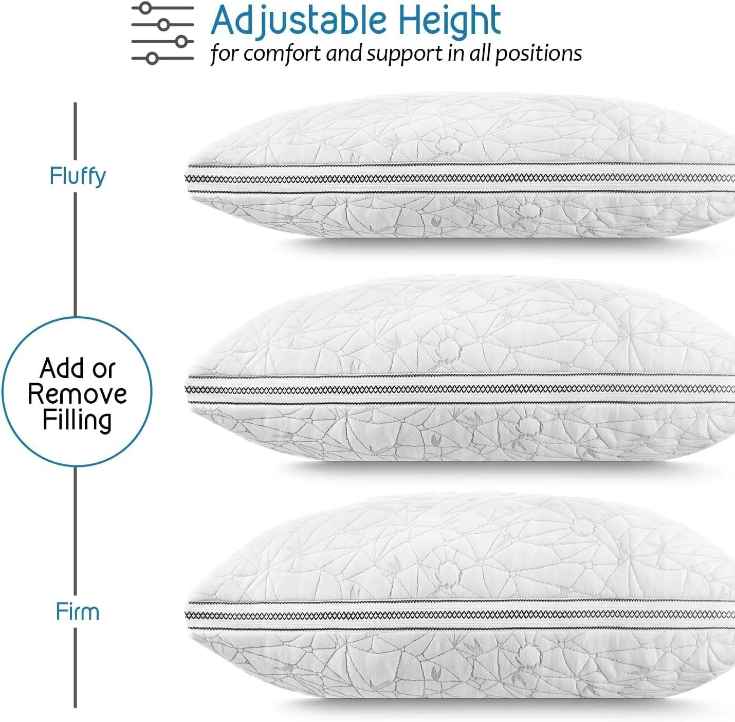 بالش فوم حافظه دار آغشته به ژل نستل - بالش فوم حافظه دار خرد شده - بالش خنک کننده (سایز کینگ - بسته 2 عددی)