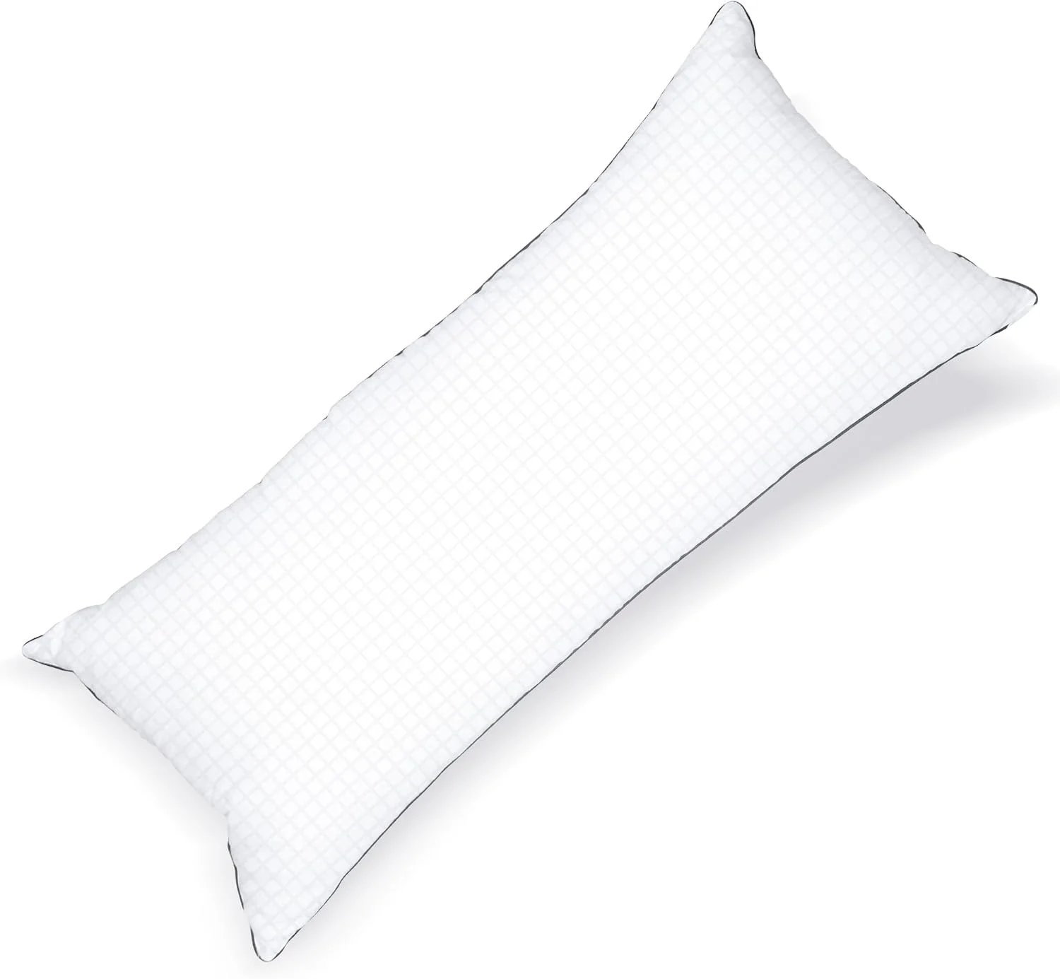 بالش تمام بدن لوکس هتلی لینن کلاب، 100% پنبه با لبه دوزی تکی - جنس پارچه بیرونی: طرح دار دابی ژاکارد، جنس الیاف داخلی: 1300 گرم میکروفایبر، ابعاد: 45 × 100 سانتی متر