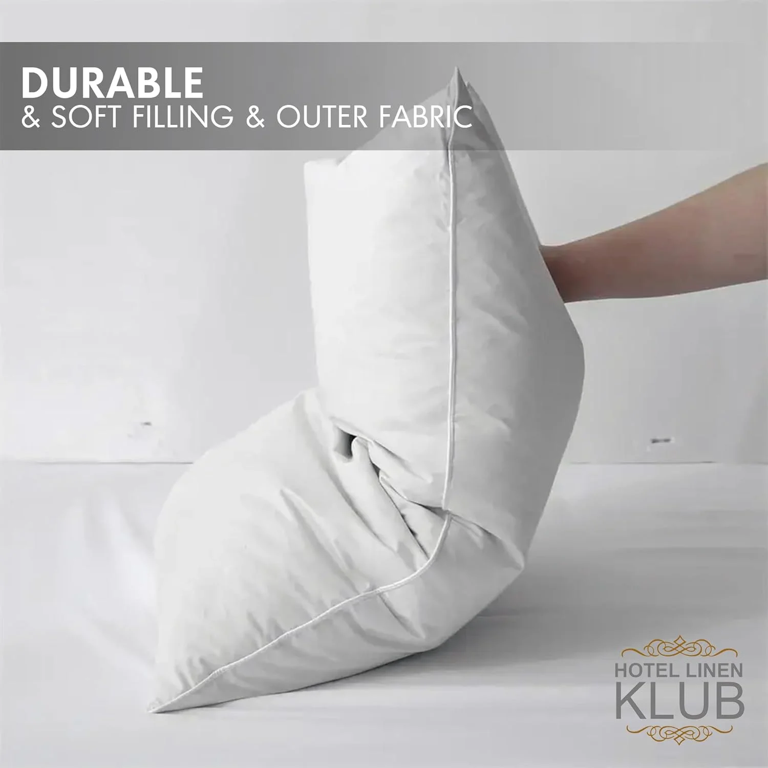 بالش پر اردک هتل لینن کلاب – 1000 گرم پر طبیعی اردک برای راحتی مطلوب، پشتیبانی عالی و تنفس پذیری - بالش تخت خواب با کیفیت لوکس هتل، اندازه: 50 × 65 سانتی متر