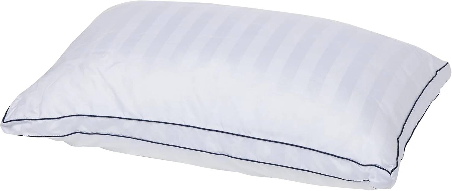 بالش ساتن پنبه ای Hotel Linen Klub با لبه دوزی دوبل زیبا - پارچه با تراکم 500، سایز: 50 در 75 + 4 سانتی متر، سفید ملایم برای نهایت لوکس بودن، راحتی و پشتیبانی برای یک خواب آرام شبانه