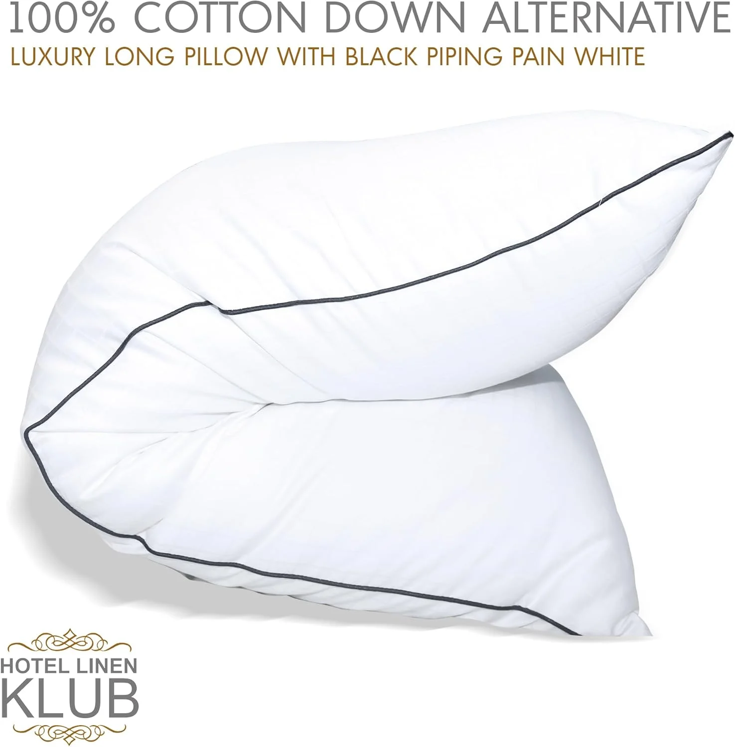 بالش تمام بدن لوکس جایگزین پر هتل لینن کلاب، 100% پنبه با نوار دوزی تکی - جنس بیرونی: پنبه ضد پرز 233TC، پر شده با: 1300 گرم میکروفیبر، اندازه: 45 x 100 سانتی متر