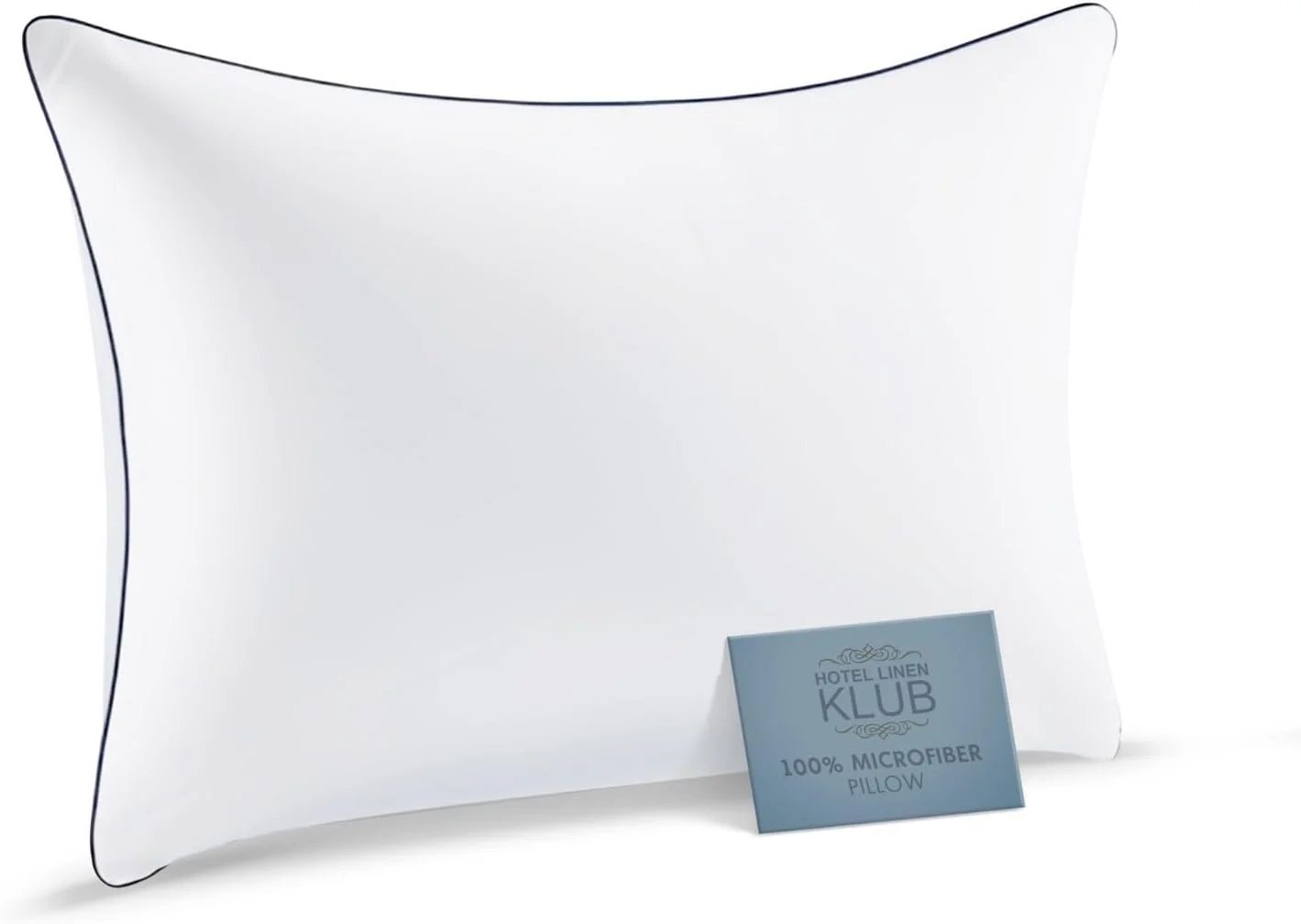 بالش هتل لاینن کلاب - ساخته شده از پارچه میکروفایبر فوق العاده نرم با یک نوار برای ظاهری بادوام و شیک، 900 گرم الیاف میکروفایبر برای راحتی و پشتیبانی بیشتر، اندازه: 50 × 75 سانتی متر