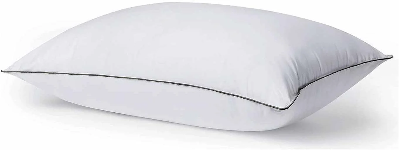 بالش هتلی Linen Klub برای خواب، 1 عدد بالش سایز استاندارد 50 در 75 سانتی متر، روکش نرم و تنفس پذیر، بالش برای پشتیبانی از گردن و شانه، بالش با کیفیت، لبه های تک لایه، سفید