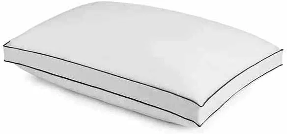 بالش هتلی Linen Klub برای شانه، 1 عدد بالش سایز استاندارد 50 × 75 سانتی متر، روکش نرم و تنفس پذیر، بالش های تخت برای خوابیدن و حمایت از گردن، بالش با کیفیت، لبه های دوبل، سفید