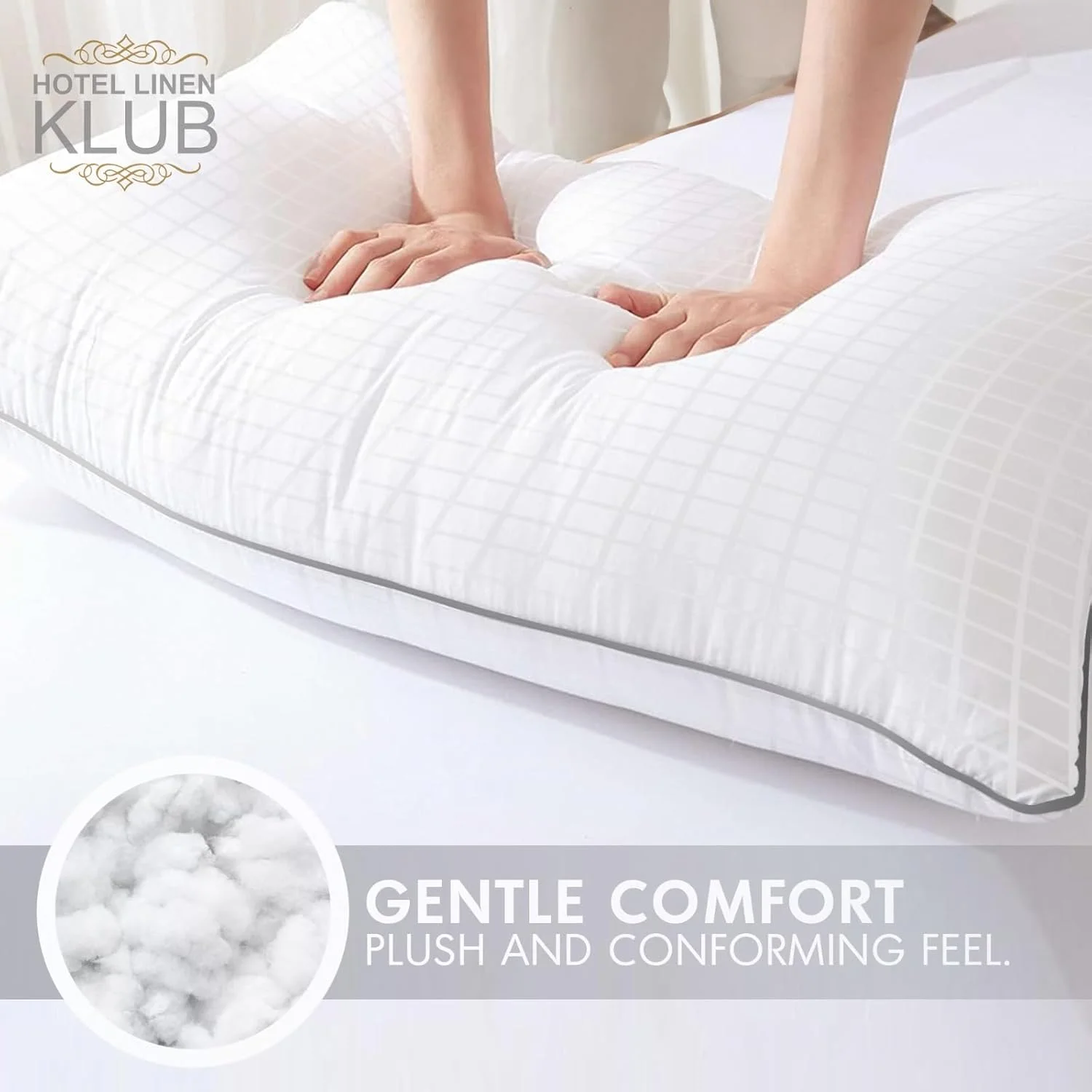 بالش پنبه ساتن 250TC هتل لینن کلاب با نوار دوزی تکی - سایز: 50 در 75 سانتی متر، سفید لوکس، پر شده با میکروفایبر نرم برای راحتی مطلوب، پشتیبانی عالی برای گردن، کمر و افرادی که به پهلو می خوابند بالش پنبه ساتن 250TC هتل لینن کلاب با نوار دوزی تکی - سایز: 50 در 75 سانتی متر، سفید لوکس، پر شده با میکروفایبر نرم برای راحتی مطلوب، پشتیبانی عالی برای گردن، کمر و افرادی که به پهلو می خوابند