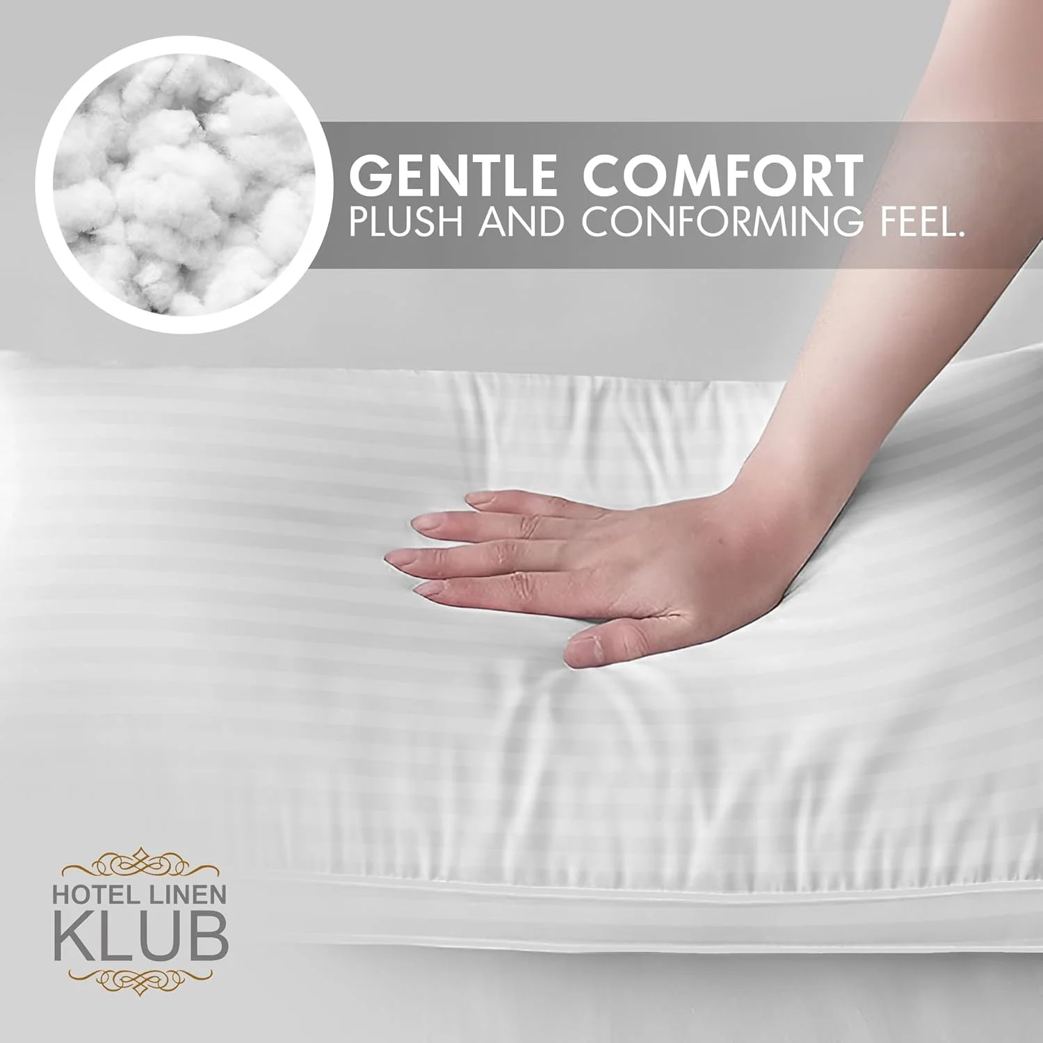 بالش هتلی دیارکو پرنسس، بسته 2 عددی، میکروفایبر راه راه 1 سانتی متری، 50X75 سانتی متر، 1000 گرم، سفید، سایز کوئین