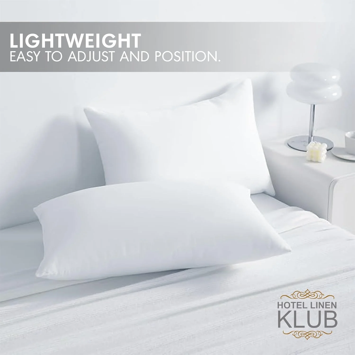 بسته دو عددی بالش فشرده هتلی لینن کلاب پریمیوم - روکش بیرونی 100% میکروفایبر، 800 گرم الیاف توخالی نرم برای راحتی و پشتیبانی نهایی، سایز: 50x70 سانتی متر، سفید ملایم
