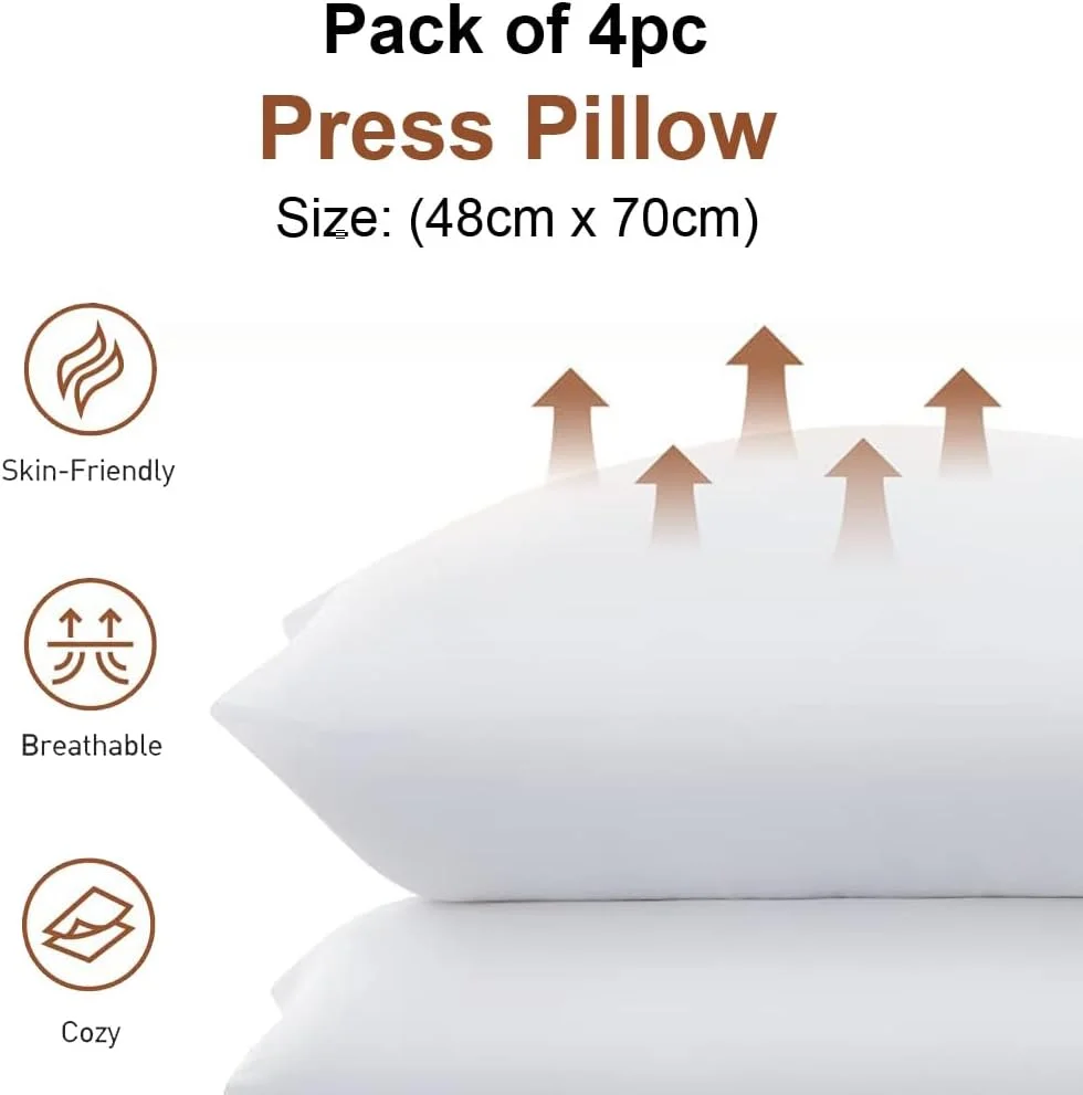 بالش هتلی Linen Klub برای خواب، 48 × 70 سانتیمتر، 4 عدد، 100 درصد الیاف توخالی، روکش میکروفایبر، نرم و راحت، برای پشتیبانی از گردن و شانه، سفید بالش هتلی Linen Klub برای خواب، 48 × 70 سانتیمتر، 4 عدد، 100 درصد الیاف توخالی، روکش میکروفایبر، نرم و راحت، برای پشتیبانی از گردن و شانه، سفید