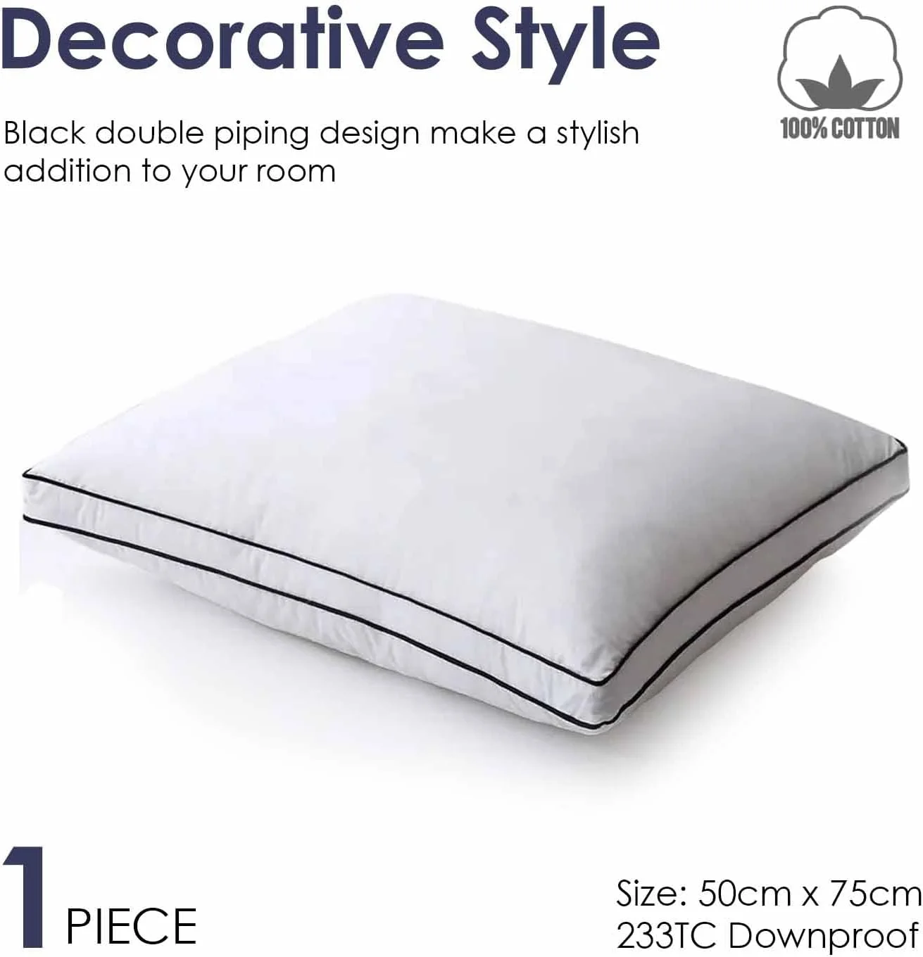 بالش هتلی Linen Klub برای شانه، 1 عدد بالش سایز استاندارد 50 × 75 سانتی متر، روکش نرم و تنفس پذیر، بالش های تخت برای خوابیدن و حمایت از گردن، بالش با کیفیت، لبه های دوبل، سفید بالش هتلی Linen Klub برای شانه، 1 عدد بالش سایز استاندارد 50 × 75 سانتی متر، روکش نرم و تنفس پذیر، بالش های تخت برای خوابیدن و حمایت از گردن، بالش با کیفیت، لبه های دوبل، سفید