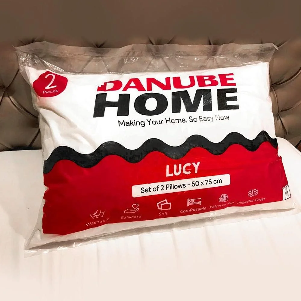 دانوب هوم لوسی، ست 2 عددی بالش، سفید - ارتفاع 50 x عرض 75 x عمق 50 سانتی متر