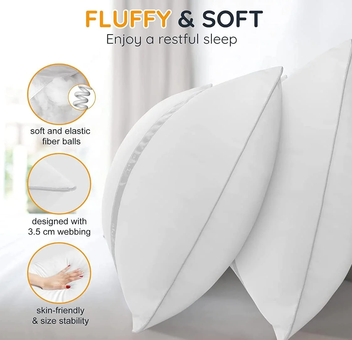 بالش های تخت خواب گلدن هوم برای خواب، سایز کوئین، ست 2 عددی، بالش های خواب پهلو، بالش فشاری، میکروفایبر، استاندارد، سفید، بالش جایگزین پر نرم و لطیف برای هتل بالش های تخت خواب گلدن هوم برای خواب، سایز کوئین، ست 2 عددی، بالش های خواب پهلو، بالش فشاری، میکروفایبر، استاندارد، سفید، بالش جایگزین پر نرم و لطیف برای هتل