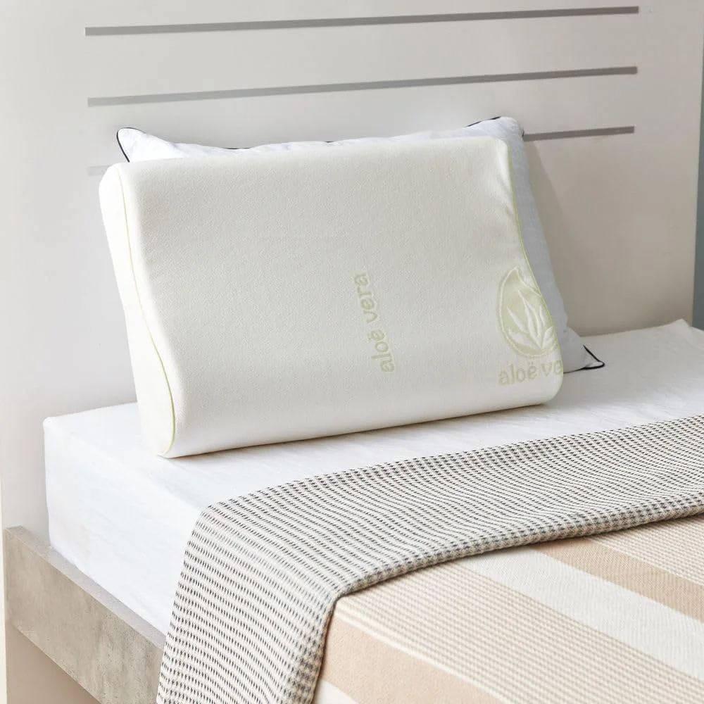 بالش مموری فوم ساپورت گردن با عصاره آلوئه ورا هوم باکس - 40X60 سانتی متر - سفید بالش مموری فوم ساپورت گردن با عصاره آلوئه ورا هوم باکس - 40X60 سانتی متر - سفید