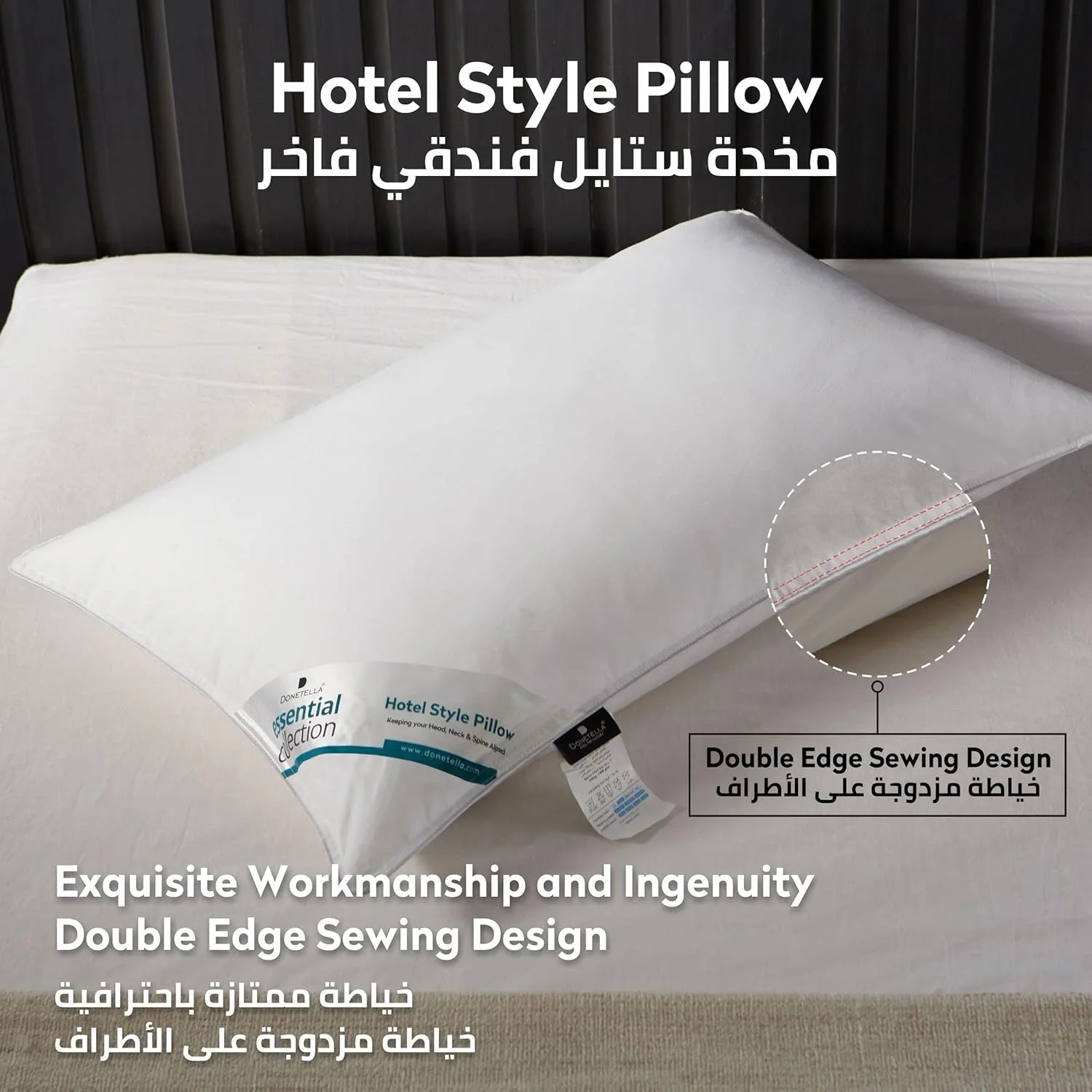 بالش تخت دوناتلا 1 کیلوگرمی - بالشهای نرم جایگزین پر 50x75 سانتیمتر با روکش میکروفایبر برس خورده، ضد حساسیت، سفید (بسته 2 عددی) بالش تخت دوناتلا 1 کیلوگرمی - بالشهای نرم جایگزین پر 50x75 سانتیمتر با روکش میکروفایبر برس خورده، ضد حساسیت، سفید (بسته 2 عددی)