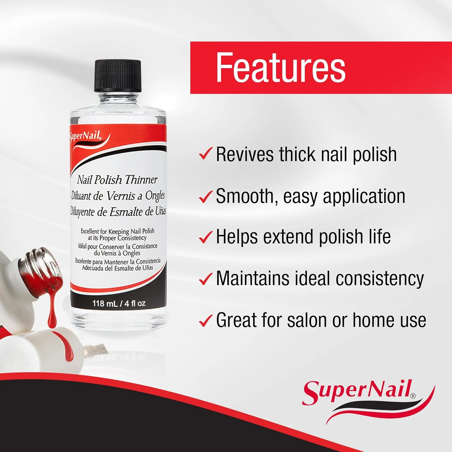رقیق کننده لاک ناخن سوپر، ۱۱۸ میلی لیتر رقیق کننده لاک ناخن سوپر، ۱۱۸ میلی لیتر