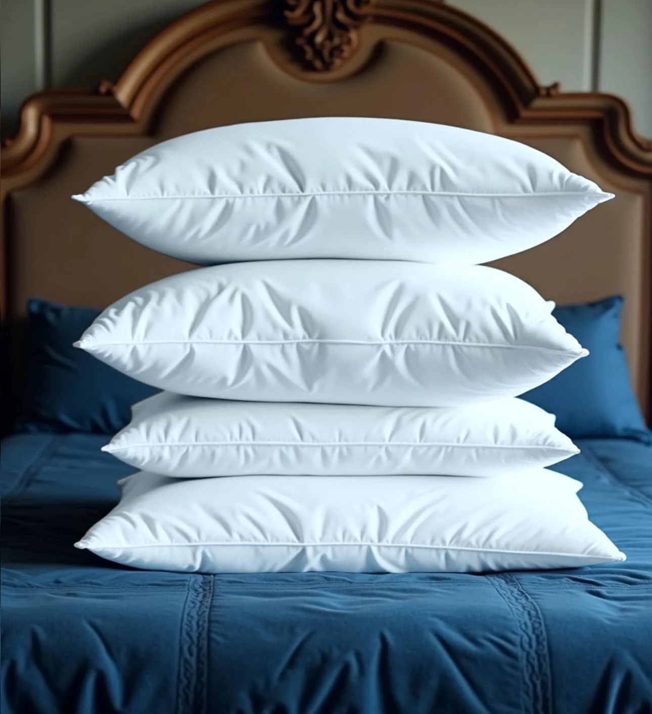 بالش پر غاز 1200 گرمی با الیاف بسیار نرم، ضد حساسیت و ضد کنه گرد و غبار، 85% پر، 15% کرک، سفید، پشتیبانی عالی، مناسب برای خوابیدن به پهلو و پشت، سایز 48 در 74 سانتی متر (بسته 2 عددی با روکش پنبه ای)