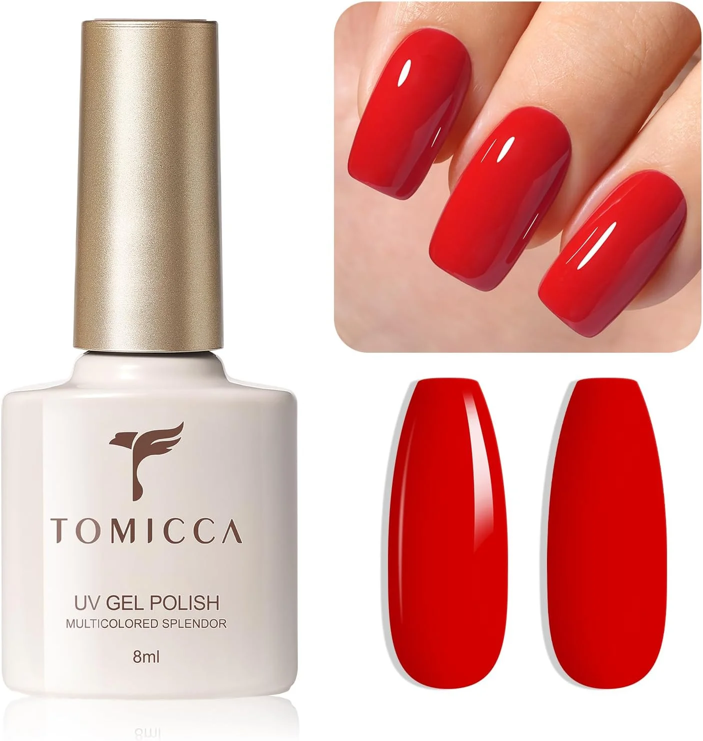 لاک ژل ناخن قرمز یاقوتی عربی تومیکا - لاک یو وی ال ای دی زرشکی کلاسیک - مانیکور با کیفیت سالن و مقاوم در برابر لب پر شدن - مناسب برای عروسی، عید و مناسبت های خاص - 8 میلی لیتر