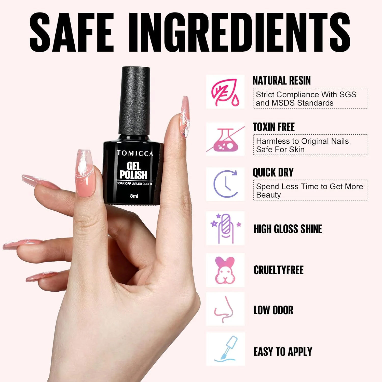 ست ژل فرنچ ناخن تومیکا - لاک ژل ژله ای صورتی با ماندگاری طولانی، لاک ژل UV LED برای خانم ها و دختران - طراحی های خیره کننده ناخن را با استفاده آسان ایجاد کنید، 4 عدد * 8 میلی لیتر ست ژل فرنچ ناخن تومیکا - لاک ژل ژله ای صورتی با ماندگاری طولانی، لاک ژل UV LED برای خانم ها و دختران - طراحی های خیره کننده ناخن را با استفاده آسان ایجاد کنید، 4 عدد * 8 میلی لیتر