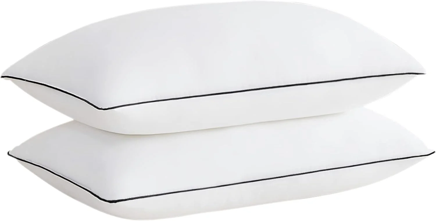 بالش های خنک کننده آکانوا برای خواب، پر شده با میکروفیبر سه بعدی با کیفیت هتل لوکس با روکش تنفسی برای افرادی که به پهلو، پشت و شکم می خوابند، کاهش درد گردن، سایز کوئین (بسته 2 عددی)، سفید 2 عدد