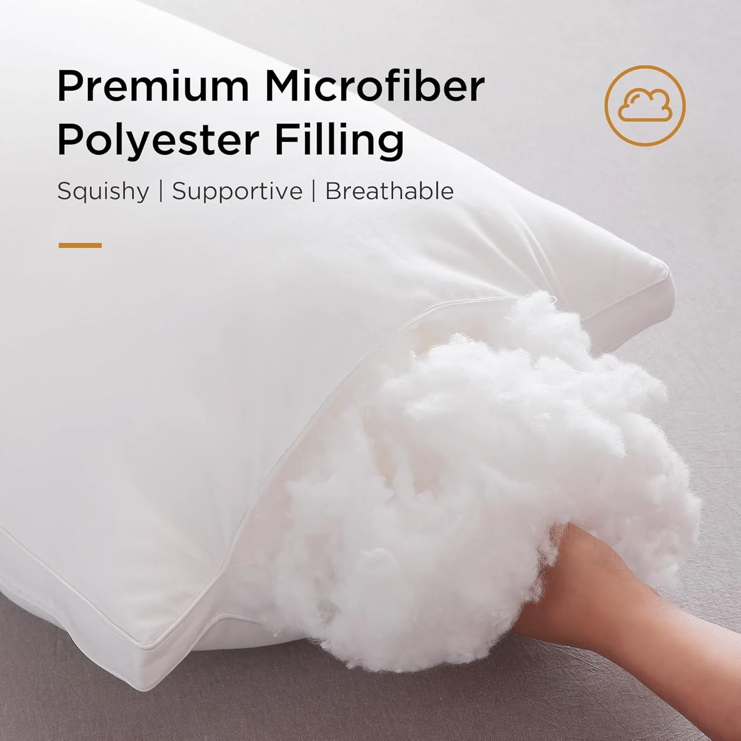 بالش های خنک کننده تخت آکانوا برای خواب، بسته 4 عددی، کیفیت لوکس هتل با پر کردن سه بعدی ممتاز شبیه پر، برای خوابیدن به پشت، شکم یا پهلو، نرم و راحت، استاندارد (بسته 4 عددی)، سفید 4 عدد