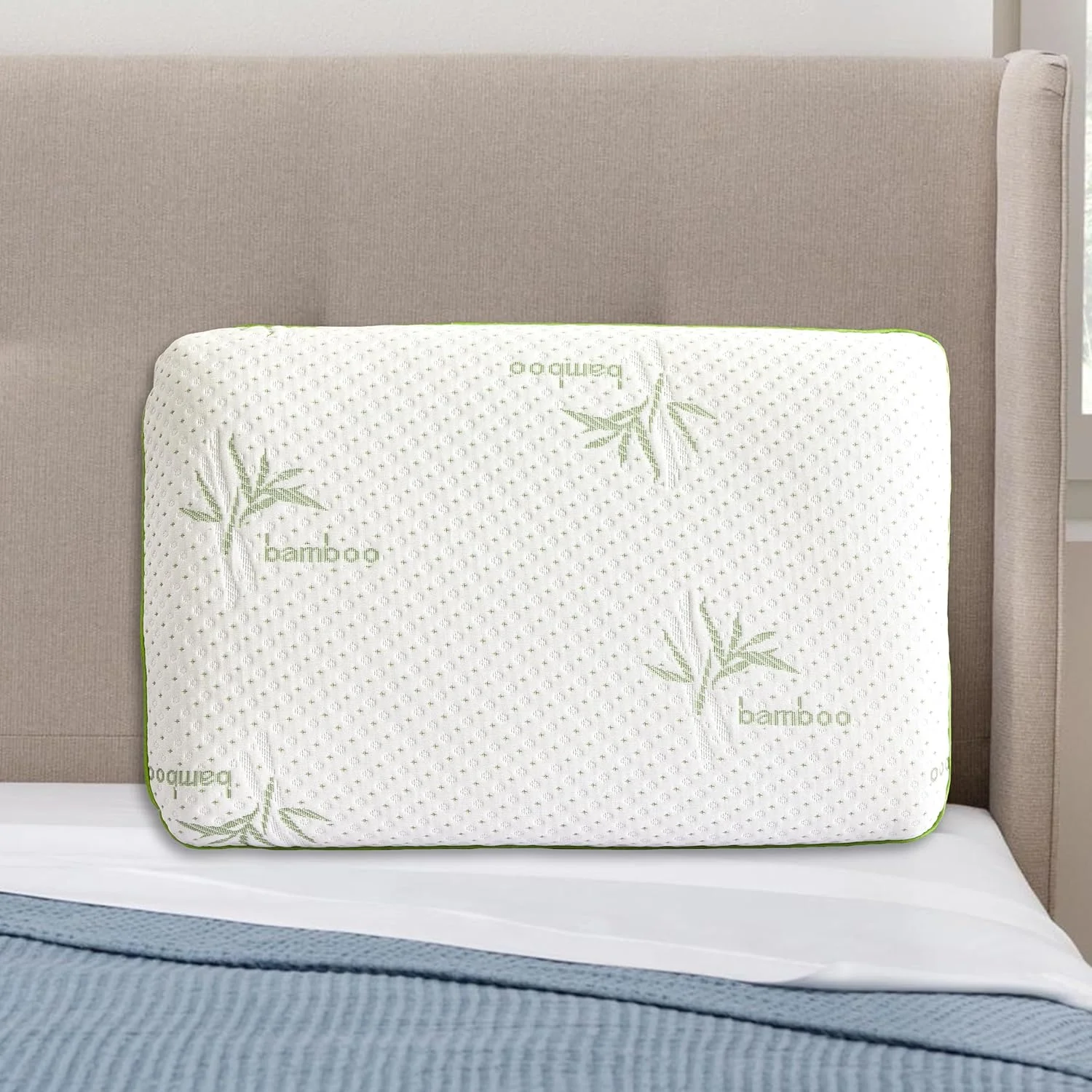 بالش مموری فوم بامبو آریستوکرات با روکش قابل تعویض ریون بامبو | ضد حساسیت و تنفس پذیر - 60x40x13 سانتی متر