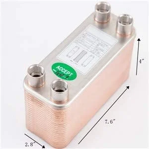 مبدل حرارتی BestEquip، ۳ در ۷.۵ اینچ، ۴۰ صفحه، مبدل حرارتی صفحه ای لحیم کاری شده 316L، 3/4 اینچ MPT، خنک کننده آبجو B3-12A برای گرمایش هیدرونیک