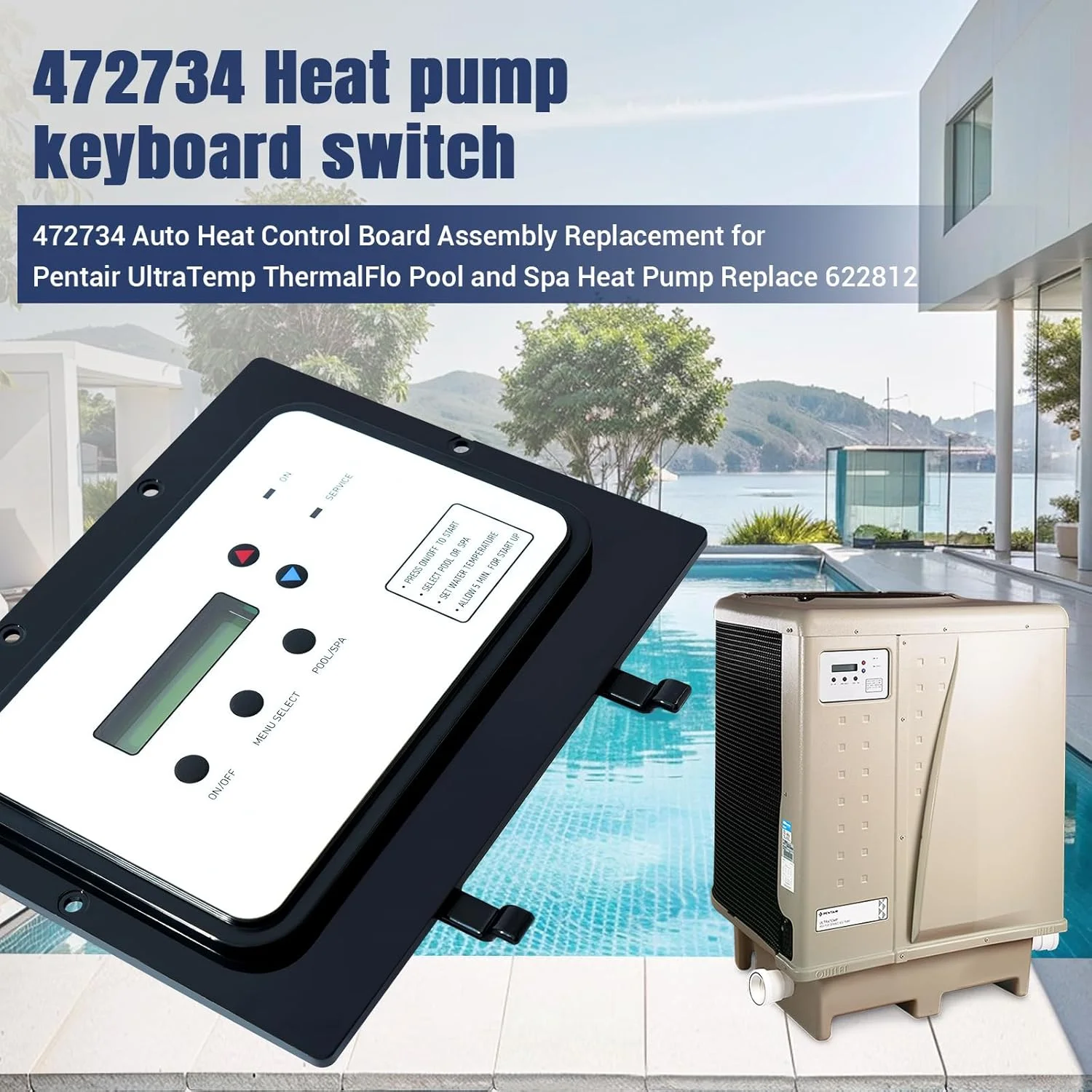 برد کنترل حرارت اتوماتیک 472734 جایگزین برای پمپ حرارتی استخر و اسپا Pentair UltraTemp ThermalFlo، جایگزین 622812