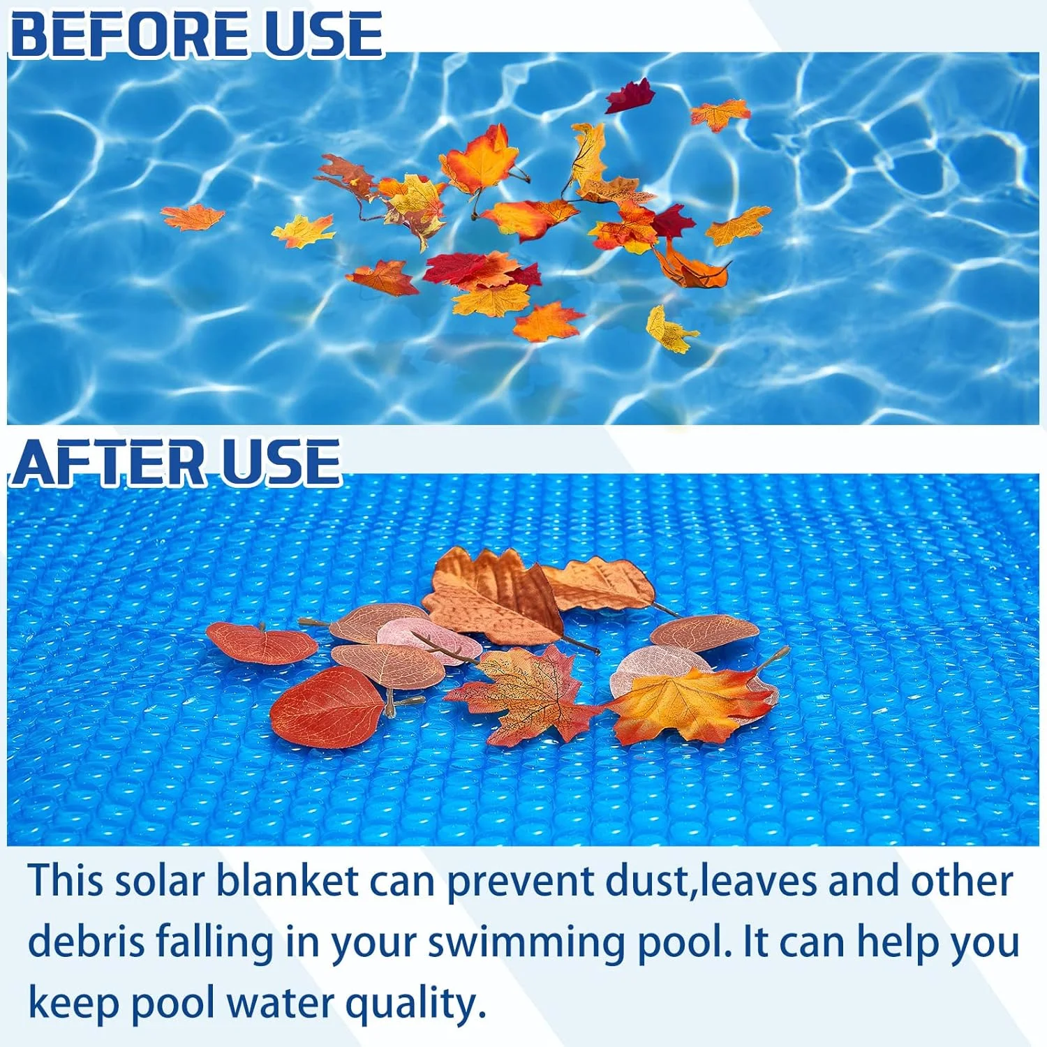 روکش حبابدار استخر، عایق حرارتی و شناور مناسب برای استخرهای توکار و حوضچه های آب گرم، آبی، 183x183 سانتی متر روکش حبابدار استخر، عایق حرارتی و شناور مناسب برای استخرهای توکار و حوضچه های آب گرم، آبی، 183x183 سانتی متر