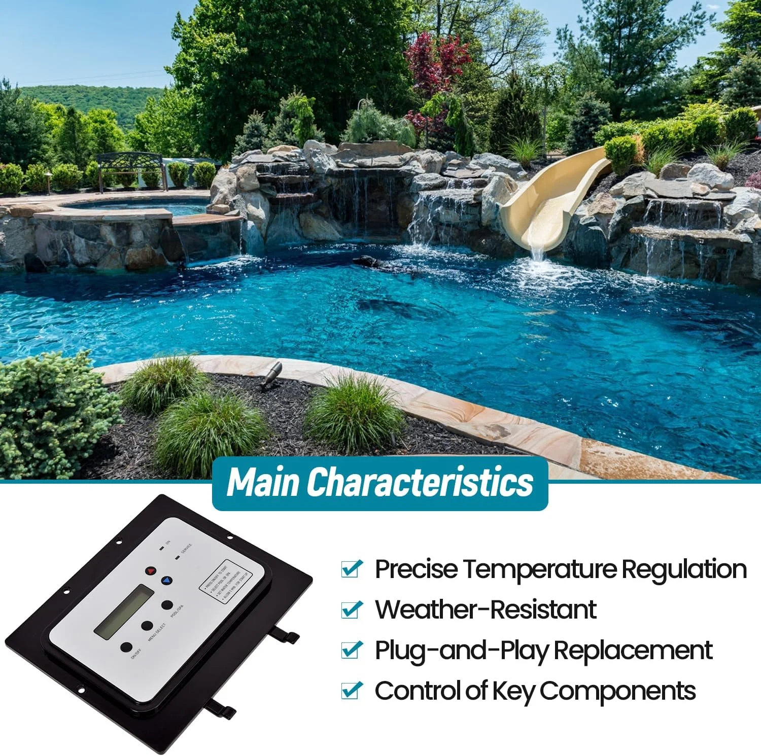 برد کنترل حرارت اتوماتیک مدل 473711.A، 472734 سازگار با پمپ حرارتی استخر و اسپا Pentair Ultratemp Thermaflo Titanium جایگزین مدل های 473711 473693 473425