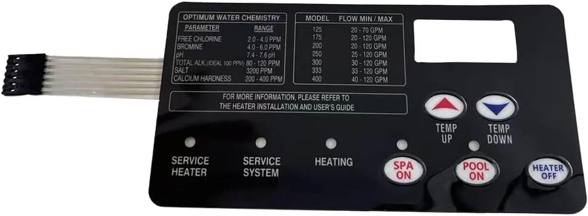 صفحه کلید غشایی تعویضی Gihdfer 472610Z 42002-0029Z برای برد کلید گرمکن استخر/اسپا سازگار با سیستم های الکتریکی گرمکن استخر و اسپا Sta-Rite Max-E-Therm صفحه کلید غشایی تعویضی Gihdfer 472610Z 42002-0029Z برای برد کلید گرمکن استخر/اسپا سازگار با سیستم های الکتریکی گرمکن استخر و اسپا Sta-Rite Max-E-Therm