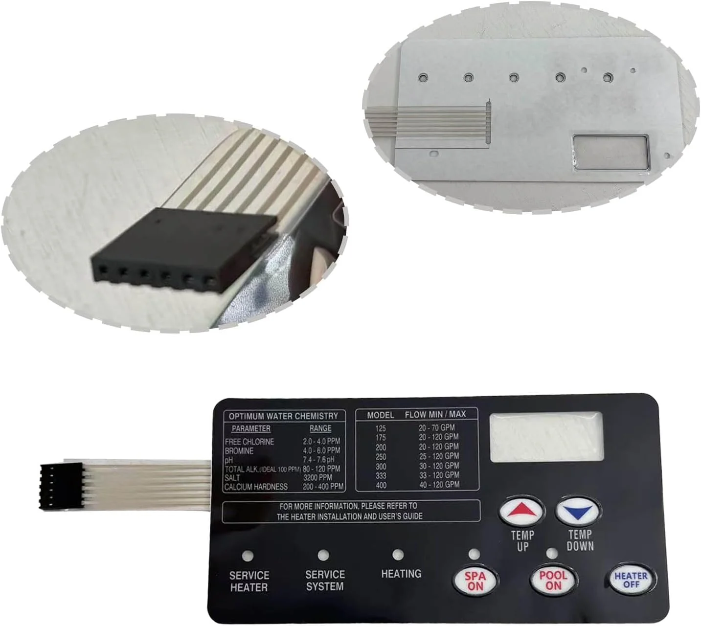 صفحه کلید غشایی تعویضی Gihdfer 472610Z 42002-0029Z برای برد کلید گرمکن استخر/اسپا سازگار با سیستم های الکتریکی گرمکن استخر و اسپا Sta-Rite Max-E-Therm صفحه کلید غشایی تعویضی Gihdfer 472610Z 42002-0029Z برای برد کلید گرمکن استخر/اسپا سازگار با سیستم های الکتریکی گرمکن استخر و اسپا Sta-Rite Max-E-Therm