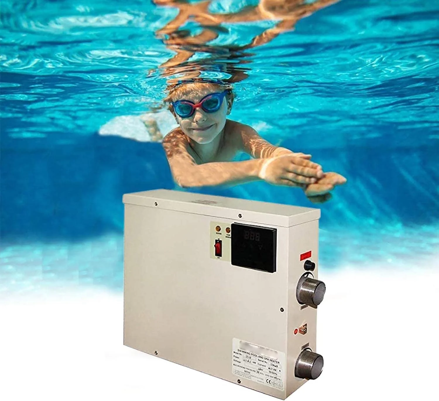 پمپ گرمکن استخر کوچک 55000BTU برای استخرهای روکار، ترموستات برقی گرمکن آب پمپ گرمکن حمام SPA، افزایش فصل شنا