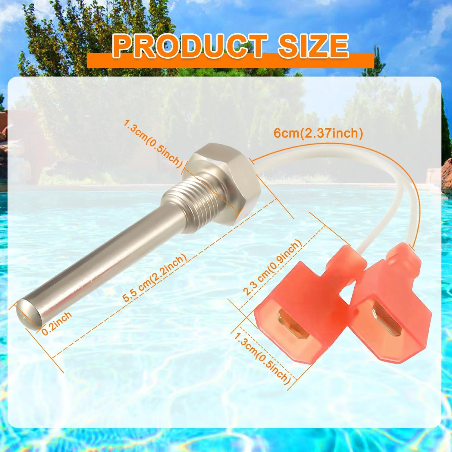 تعویض سنسور دودکش HUAREW 42002-0024S برای سیستم های الکتریکی گرمکن استخر و اسپا Pentair Sta-Rite MasterTemp Max-E-Therm (بسته 2 عددی)