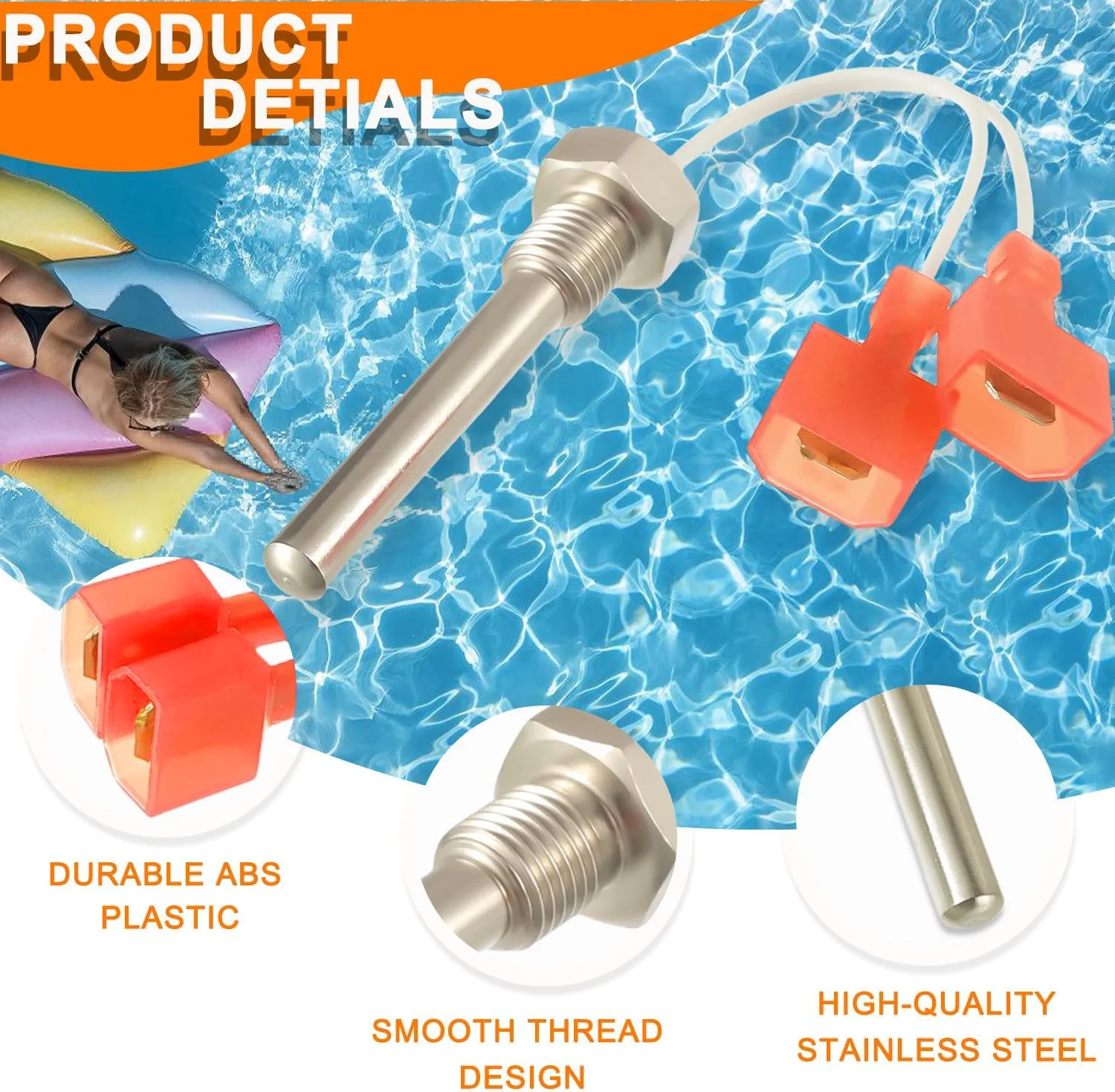 تعویض سنسور دودکش HUAREW 42002-0024S برای سیستم های الکتریکی گرمکن استخر و اسپا Pentair Sta-Rite MasterTemp Max-E-Therm (بسته 2 عددی)